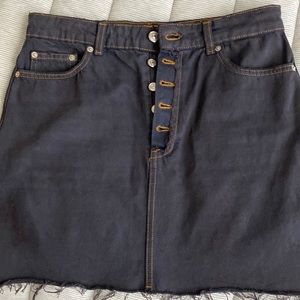 Zara Soft Vintage Top Stitched Denim Jean Skirt Free People Urban Outfitters M
